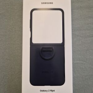 Samsung Galaxy Z Flip6 Case with Integrated Ring Stand in Navy Blue